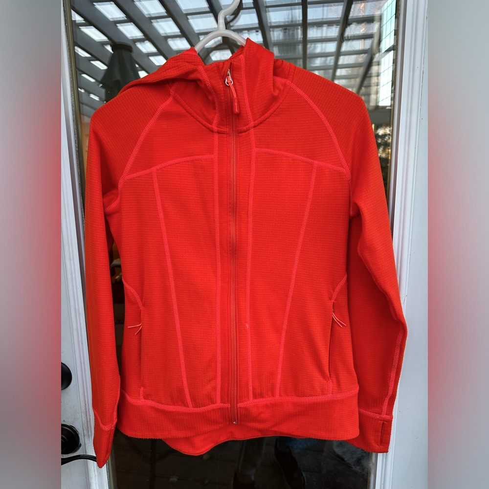 First Ascent Long Orange Hoodie Sz S Eddie Bauer